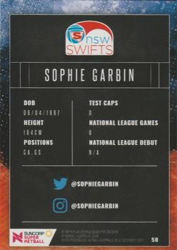 2018 Tap 'N' Play Suncorp Super Netball #58 Sophie Garbin Back
